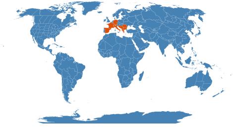 Distribution map for Scutellaria alpina