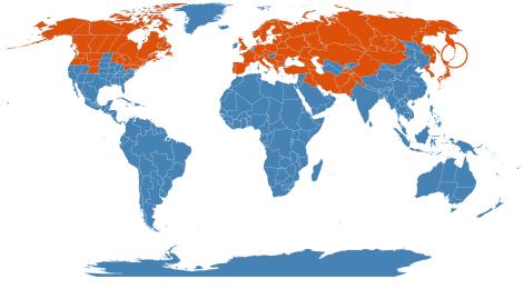 Distribution map for Allium schoenoprasum