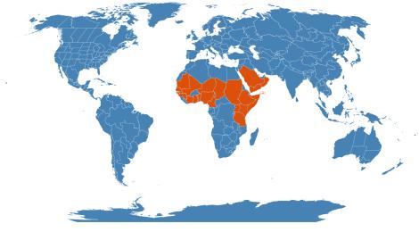 Distribution map for Adenium obesum