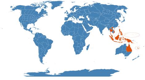 Distribution map for Tristellateia australasiae