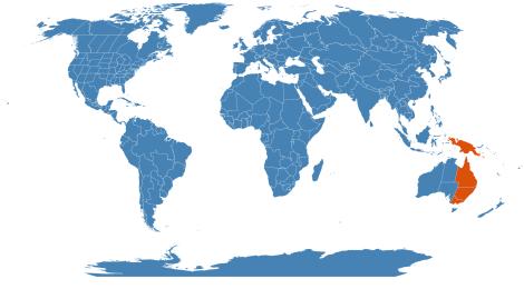Distribution map for Eupomatia laurina
