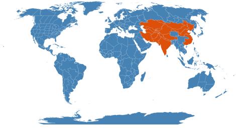 Distribution map for Ephedra intermedia