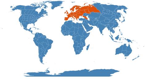 Distribution map for Geum urbanum