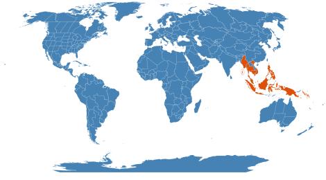 Distribution map for Hydnophytum formicarum