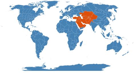 Distribution map for Ixiolirion tataricum