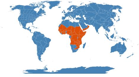 Distribution map for Adansonia digitata